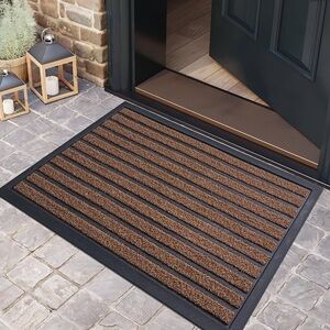 HIYARD Front Door Mat in Black and Brown 29x17